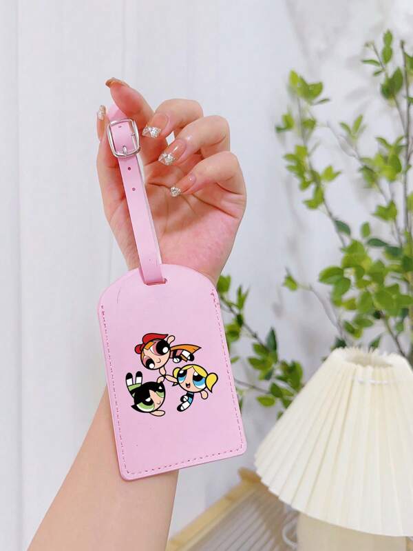 THE POWERPUFF GIRLS Cartoon Little Policewoman Luggage Tag, Convenient Identification For Check-In, Luggage Strap, Suitcase Information ID Tag, Anti-Lost Baggage Claim Tag Vacation Travel Accessories Summer Travel Essentials TravelCard Holder Suitcase Tag Holiday Vacation For Travel For College For School Bag For Flying For Cruise For Bags For Luggage Back To School Women Mini Travel Products