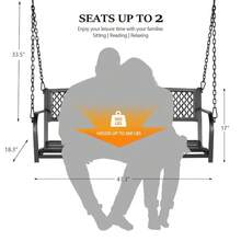 Heavy Duty 660 LBS Patio Metal Porch Swing, Outdoor Hanging Swing Bench For Yard - Pattern 6 - View 4