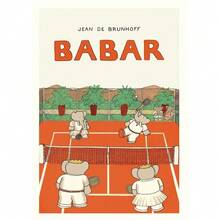 卡通大象巴巴尔家庭汽车可爱瑜伽动漫海报和印刷品帆布印刷墙壁艺术画儿童房装饰可选框架 - 彩色 - 查看 59