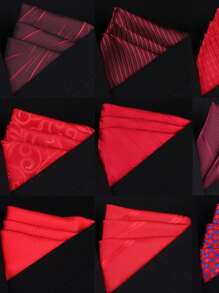 1pc Men's Solid Color Polyester Formal Suit Pocket Towel, Business Formal Square Chest Towel, Retro Shirt Handkerchief