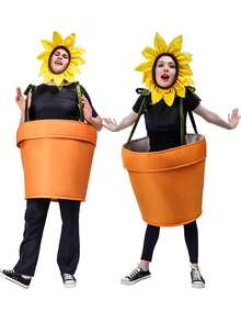 Halloween Flower Pot Costume For Adults Cosplay Women's Sunflower Costume With Headpiece For Garden Theme Party - Yellow - View 6