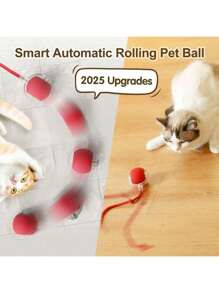 1 szt. interaktywna zabawka dla kota w losowo wybranym kolorze, automatyczne zabawki dla kotów/kociąt dla znudzonych dorosłych kotów domowych, aktywowana ruchem, automatycznie obracająca się interaktywna piłka z ładowaniem przez USB, odpowiednia dla kotów wszystkich ras i rozmiarów, automatycznie poruszająca się piłka dla kota, interaktywna piłka ładowana przez USB, automatycznie obracająca się piłka, odpowiednia do interaktywnych zabawek dla kotów.