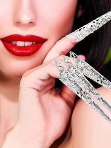 1 件/10 件指尖爪环，古代女王服装指尖配饰，手指关节装饰保护套，适用于美甲、肚皮舞、表演、婚礼、派对、服装（请注意，由于制造工艺原因，颜色可能会略有变化）万圣节 - 彩色 - 查看 3