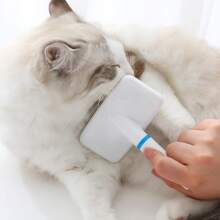 1 pièce Brosse pour chiens avec manche blanc, brosse de toilettage classique best-seller détachant et massante