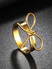 1pc Vintage Yin Yang Heart Shape Ring, New Design Stainless Steel Couple Rings - Multicolor - View 11