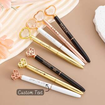 Customized Heart Pen,Engraved Personalized Heart Pen, Gift For Teacher, Back To School Gift For Students, Party Favors, Bridal Party Gift, Birthday Gift, Company Gifts, Bridesmaid Gift, Exquisite Custom Pen, Women's Gift Pen, Christmas Gift, Mother's Day Gift For Girls,Best Friend,Father's Day Gift.,School Supplies