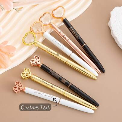 Customized Heart Pen,Engraved Personalized Heart Pen, Gift For Teacher, Back To School Gift For Students, Party Favors, Bridal Party Gift, Birthday Gift, Company Gifts, Bridesmaid Gift, Exquisite Custom Pen, Women's Gift Pen, Christmas Gift, Mother's Day Gift For Girls,Best Friend,Father's Day Gift.,School Supplies
