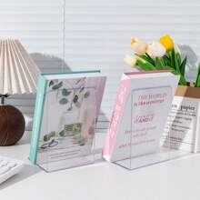 L-Shaped Acrylic Thick Transparent Book Stand Multifunctional Creative Office Desk Storage Book Stand Shelf Back To School