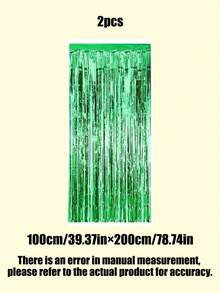 2 buc 2m * 1m Perdea de ploaie cu ciucuri, baloane, fundal decor pentru petrecere, disponibile în albastru, verde, roz, violet, auriu-roz, negru, auriu, roșu, argintiu pentru nuntă, ziua de naștere, absolvire, aniversare, articole pentru petrecere - Multicolor - Vizualizare 16