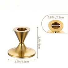 2pcs Gold Conical Candle Holders, Suitable For Tabletop Decor, Wedding Ceremony, Home Decoration, Christmas Decor, Room Decoration, Gifts