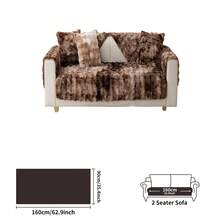 1 Vỏ bọc ghế sofa lông thỏ giả, Tấm bảo vệ ghế sofa chống trượt thân thiện với vật nuôi mùa đông, Trang trí nội thất cho phòng ngủ, phòng khách và nội thất văn phòng - cà phê đen - Xem 9