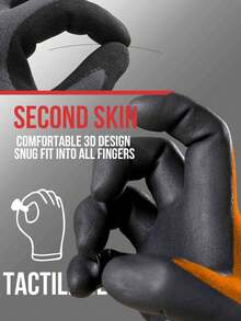 1Pair/3Pairs Work Gloves MicroFoam Nitrile Coated,Ideal For Automotive,Home Improvement, Nylon Micro-Foam Nitrile Grip Gloves, Breathable, Thin & Lightweight, Touchscreen, Ideal For Delivery, Warehouse,Seamless Knit Nylon