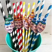 Customized Face Photo Straws - Personalized Birthday Straws, Party Decorations, Bachelor Party Straws, Fun Photo Decorations, , For Bridesmaids, Party Favor, Conversation Starter, Bachelorette Party - Multicolor - View 3