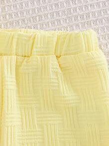 2pcs/Set Toddler Boys Textured Pocket Bear Embroidered Shirt And Shorts Street Fashion Children Outfit