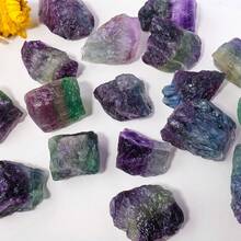 100克/包 天然彩虹萤石和紫水晶原石,疗愈水晶,天然宝石和矿物,水族箱,父亲节,7月4日,女士礼物 - 原石100g - 查看 7