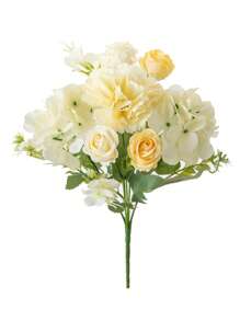 1PC Artificial Roses Flowers Bouquet Silk Hydrangea Wedding Decoration, Home, Dining Room, Bedroom, Vase Decoration, Holiday Birthday Party Accessories, Wedding Scene Scenery Decoration, Flowers, Valentine's Day Gifts, New Year DIY Materials