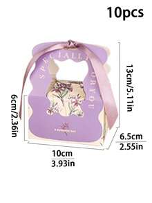 10个/20个装情人节新款INS风糖果盒，婚礼糖果袋，小众高端糖果盒，创意婚礼糖果礼盒，巧克力盒，婚礼订婚清新简约礼盒，糖果礼盒纪念品 - 彩色 - 查看 10