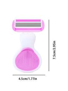 Máy cạo lông nữ, thích hợp cho vùng nách, chân và bikini, máy cạo lông cầm tay màu hồng, dao cạo lông bikini cầm tay 5 lưỡi, lưỡi dao thay thế bằng thép không gỉ, đầu cạo màu hồng, quà tặng thiết yếu cho bé gái khi đi du lịch, thích hợp cho bãi biển, kỳ nghỉ, du lịch, công tác. - Nhiều màu - Xem 12