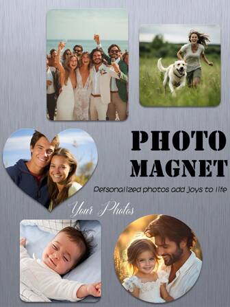 1pc Custom Photo Magnets/Personalized Picture Refrigerator Magnet/ Style Photo Paper Refrigerator Magnets, Valentine's Day Gifts For Boyfriends, Photo Paper Refrigerator Decorations/Valentine's Day Custom Heart Magnets/Family Photo Heart Magnet/Gift For Mom/Fridge Decor, Multi-Functional, Ideal Gifts For Him, For Anniversaries, For Valentine's Day, For Mother's Day, For Birthdays, For Father's Day, For Graduation, For Weddings, For Housewarming