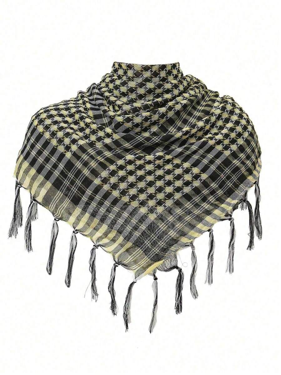 1pc Thin Arabic Headscarf/Square Scarf For Outdoor Camping, Imported - Multicolor - View 1