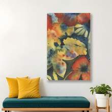 Framed 1pc Adrianne Poster Lenker Inspired  Canvas Poster - , Black & White Floral Design With Vibrant Poppy Accents, Modern Home Bedroom Decor For Music Fans, Abstract Artwork,  Bedroom Wall Decor - 裱框 - 查看 3