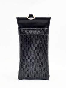 带登山扣/开口圈的双层眼镜盒，便携式素食皮革眼镜盒，防刮太阳镜袋，男女皆宜 - 彩色 - 查看 12