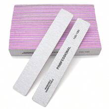 3 pezzi di lime professionali per unghie da 100/180 grit, ampi, piani, in carta abrasiva grigia di alta qualità, strumenti accessori per manicure da 80/80, 100/100 grit