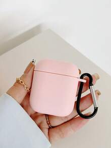 Matte Pink Bluetooth Earphone Case, Comes With 1 Earphone Case Hook, Compatible With AirPods Case - Pink - View 2