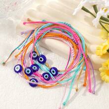 Set de 8 piezas de cuentas de vidrio planas azules de 10mm para hacer pulseras, adecuado para uso diario de hombres y mujeres, apilable, para combinar en verano