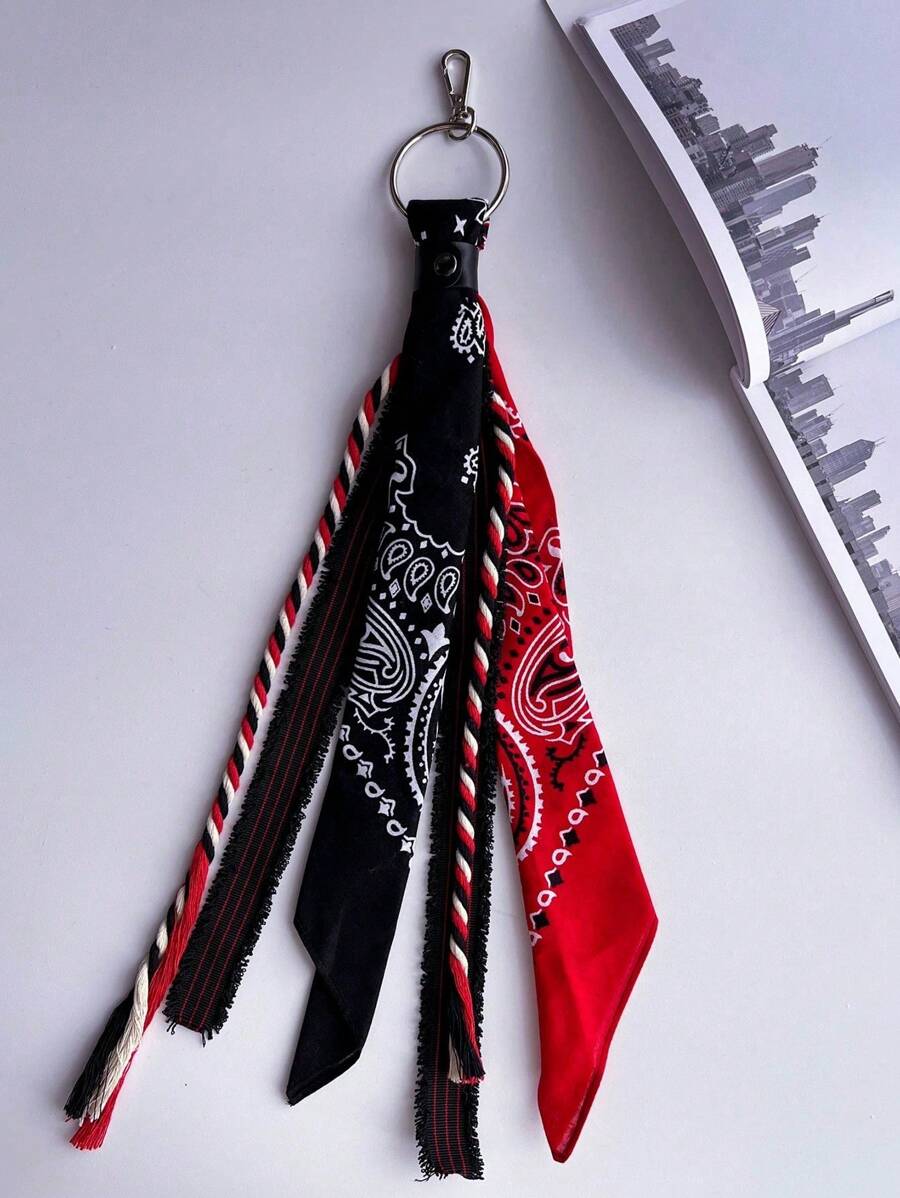 1 pieza Cadena tipo cintura con estampado de flor de anacardo estilo Hip-Hop, accesorio de decoración de cadena para pantalones de moda callejera, regalo del Día del Padre para hombres y estudiantes