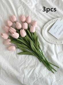3 pezzi di fiori artificiali di tulipano, adatti per decorare casa, soggiorno, camera da letto, ufficio, scrivania, giardino, feste, regali per vacanze