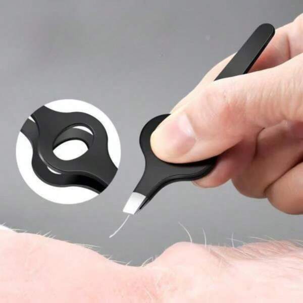 Professional Stainless Steel Tweezers For Hair Removal – Eyebrow, Beard, Nose, White Hair & Ingrown Hair Plucking Tool For Men & Women, Precision Grip Tweezer For Root Hair Removal, Facial Grooming, Eyebrow Trimming, Personal Beauty Tools Tweezers, Clips. Tongs.Small Household Kitchen And Bathroom Tools.