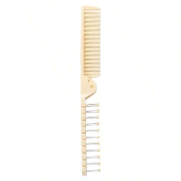 Solid Color PVC Plastic (Polyvinyl Chloride) Foldable, Anti-Static Double-Sided Comb, Portable Hair Accessory Tool For All Seasons