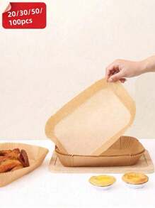 20/100/200pcs Air Fryer Paper Oil Blotting Paper Baking Silicone Paper Oven Placemat Tray