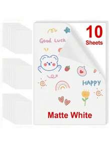 50 Blatt bedruckbares Vinyl Aufkleberpapier, wasserfestes A4 transparentes Kopierpapier, Tintenstrahldrucker, DIY selbstklebende Etiketten Aufkleber, Fantasy Thema, Fenster Dekoration | Regenbogen Effekt | Glänzende Oberfläche | Halloween Graffiti Aufkleber | Weihnachtsdekoration