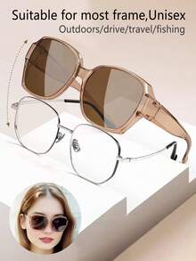 Óculos para miopia, armação grande e moderna para mulheres, cobertura total, acessórios ideais para proteção solar no verão, perfeitos para férias na praia, atividades ao ar livre, festas, viagens, dirigir, pescar e fotografia de rua. Disponíveis nas cores preto, roxo, vermelho e marrom. - Marrom - Ver 8