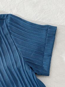 Boy's Fashion Short Sleeve Shirt & Shorts 2pc Set - Royal Blue - View 5