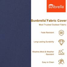 Juego de cojines para silla de patio Sunbrella de 25 x 25 x 6 pulgadas, resistente a la intemperie, con resortes embolsados individuales para silla de patio, sofá y sillón. - Azul Marino - Ver 8