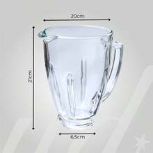 Copo De Liquidificador Redondo De Vidro Modelos Oster Sem Tampa 1,25L - Transparente - Visão 4