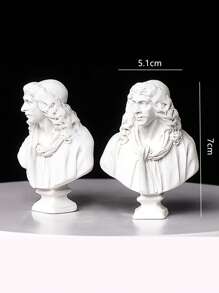 1 pieza Escultura de resina blanca miniatura y retro de mitología griega de David, Apolo o Atenea, para decoración, soporte de fotos o accesorios