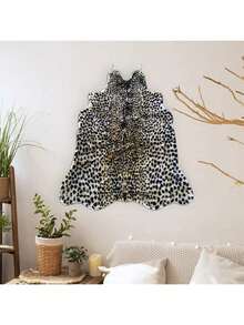 1pc High Quality Leopard Printed Plush Rug - Machine Washable, Fashionable Black & White Animal Pattern Mat, Suitable For Bedroom, Kitchen Or Outdoor Use - Perfect Holiday Gift, Bedroom Mat | Animal Pattern Design | Polyester Mat, Bedroom Carpet Bathroom Decor Fall Decor Back To School - Multicolor - View 9
