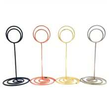 10pcs/Bag Cute Peacock Circle Shape Place Card Holders Table Number Stands Table Card Holder Wire Table Picture Photo Holder Menu Memo Clips For Wedding Favors, Office,Back To School,School Supplies