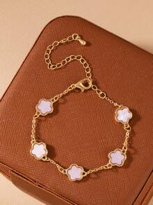 1pc Minimalist Fashionable Versatile Personalized INS Clover Cute Casual Flower Bracelet