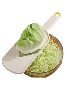 1 pieza Cortador y picador de vegetales de acero inoxidable, cortador de vegetales y frutas, cortador de vegetales multifuncional de plástico para col, cebolla, etc., cortador manual de alimentos de hoja recta, herramienta de cocina duradera - Multicolor - Ver 3