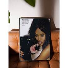 1PC Naomi Campbell Posters Decoration Modern Home Mural Wall Room Picture Wall Arts Vintage Painting Funny Print Decor Optional Frame ,Wall Art With Frame