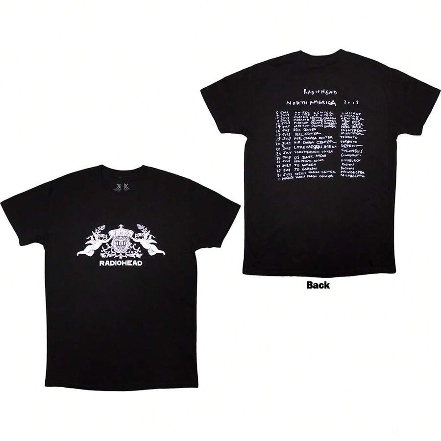 Radiohead | Official Band Organic Cotton T-Shirt | Bearhead Crest (Back Print) - 48-Hour Fast Shipping!  - Black - View 1
