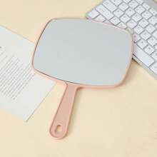 1pc Handheld Makeup Mirror, Multi-Function Portable Hanging Solid Color High Definition Beauty Cosmetic Mirror Home Decor Back To School Room Decor School Supplies