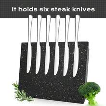 Black Magnetic Knife Holder Knife Block Rack Kitchen Organisation Cutlery Set Storage Space-Saving Magnetic Knife Rack - Black - View 9