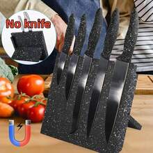 Black Magnetic Knife Holder Knife Block Rack Kitchen Organisation Cutlery Set Storage Space-Saving Magnetic Knife Rack - Black - View 3