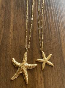 Fashion Minimalist Stainless Steel Starfish Necklace, Summer New Arrival